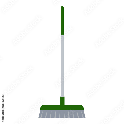 Push broom for yard work work as a flat design vector icon