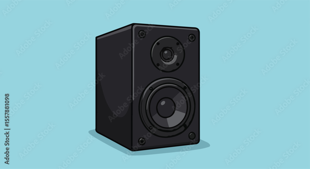 Obraz premium Black Audio Speaker Illustration
