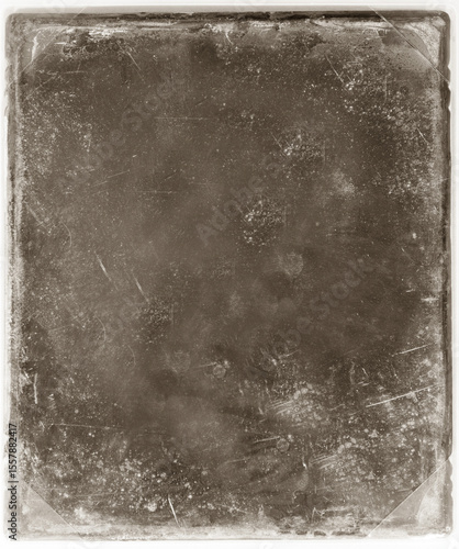 Old empty vintage daguerreotype photography for overlay. Grunge texture background image.
