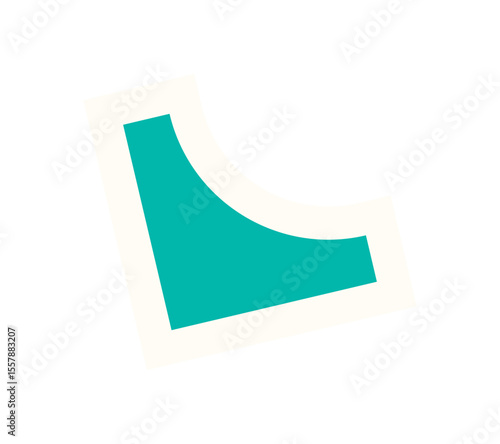 Modern abstract shape icon sticker. Flat figure element with a brutalist style. This unique symbol embodies y2k aesthetics, creating a bold visual statement, perfect for contemporary graphic