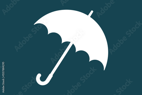 Minimal umbrella icon vector, cartoon-style illustration in pastel shades ideal for kids fashion and decorative templates
