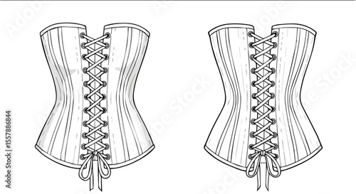  Flat Sketch Outline of a Classic Corset