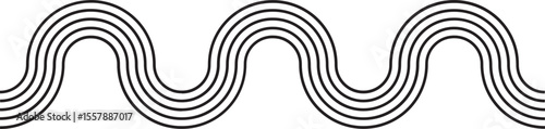 Rounded circular form with five concentric parallel outlines forming a symmetrical pattern.