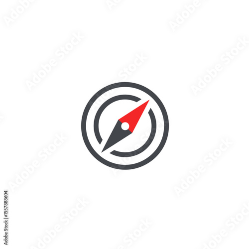 A modern, colorful compass pointing north