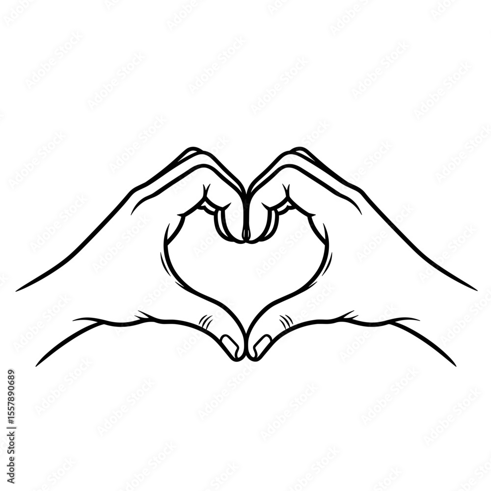 Fototapeta premium Hands forming a heart shape, symbolizing love and connection