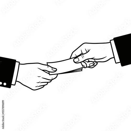 Two hands exchanging a note, symbolizing communication and information sharing