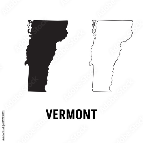 Vermont state of USA. Vermont territory and flag. States of America territory on white background. Separate states. Vector illustration