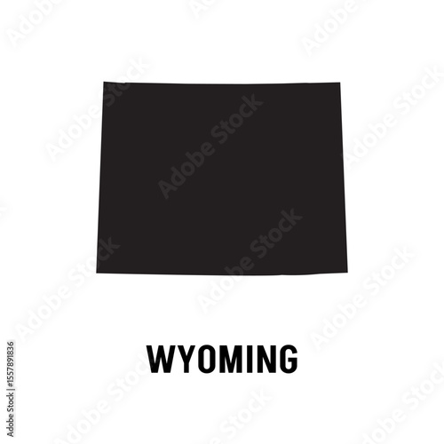 U.S. state of Wyoming Silhouette Map Vector illustration Eps 10