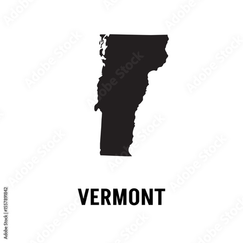 Vermont state of USA. Vermont territory and flag. States of America territory on white background. Separate states. Vector illustration