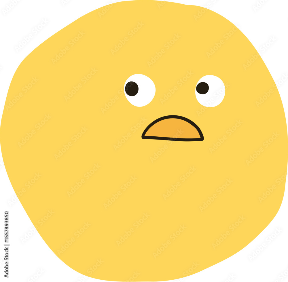 Fototapeta premium Collection of yellow emoji faces with various expressions: happy, sad, surprised, cool, and loving. Cute and playful emoji designs in a fun style. Hand drawn cute emoticon illustration icon. Vector