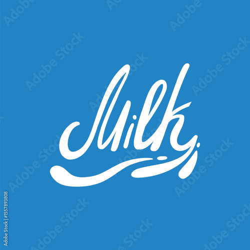 Milk product lettering label. Yogurt splash drops, natural cheese and fresh milk emblem silhouette vector icon of milk cream drop isolated design illustration