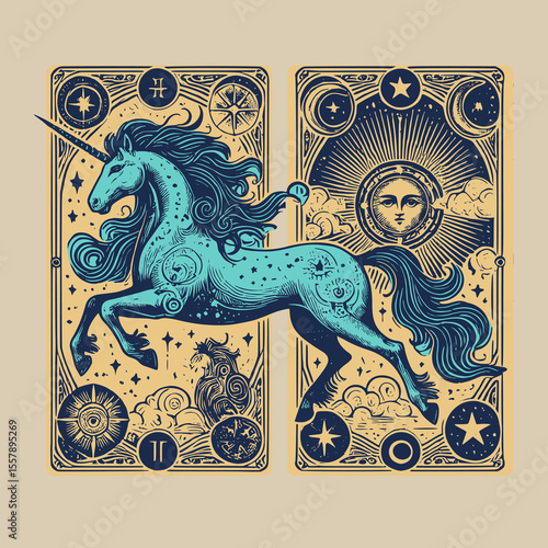 carved in silence, the unicorn watches from the edge of forgotten horse cards