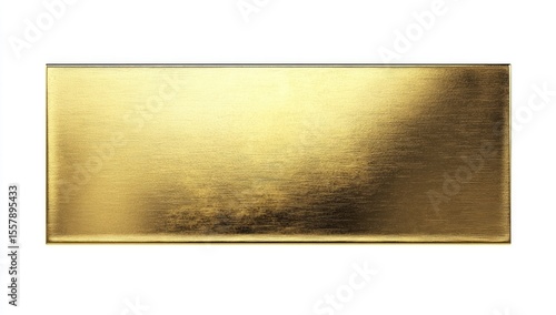 Gold metal plate, blank, isolated, background