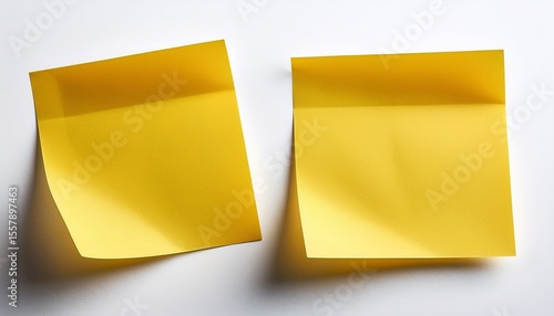 yellow blank post it notes isolated on white
