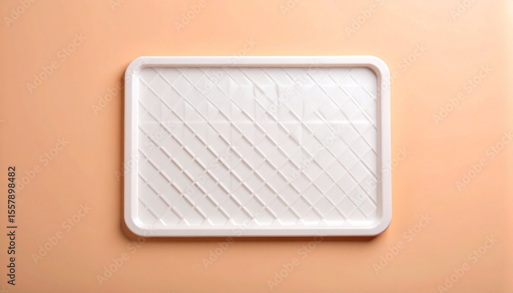 Fototapeta premium Single White Silicone Baking Mat on Pastel Peach