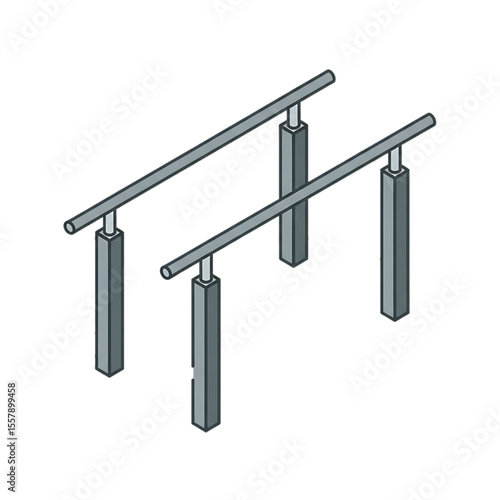 Parallel bars for rehabilitation and physical therapy.