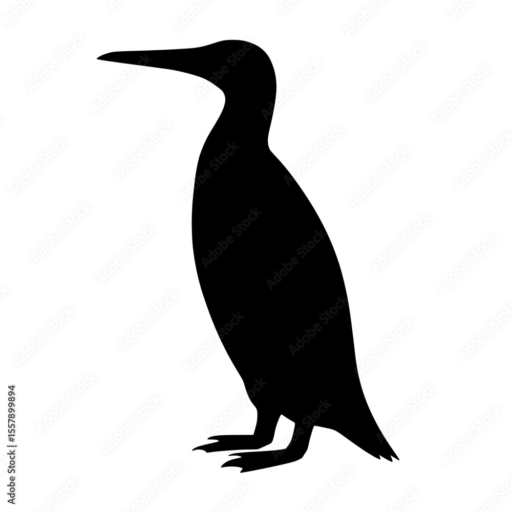 Obraz premium Silhouette of Icadyptes with Graceful Beak and Sturdy Stance