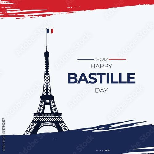 France bastille day independence day celebration Vector illustration.