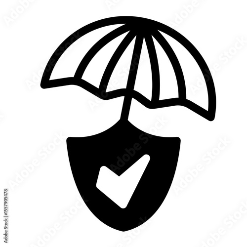 Insurance Protection and Security Coverage Icon from Financial Services Collection (Mixed style)