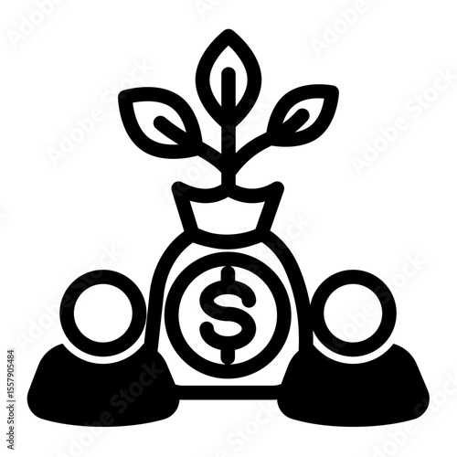 Affordable Mutual Fund Investment Icon from Financial Services Collection (Mixed style)