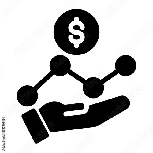 Financial Data Management and Investment Icon from Financial Services Collection (Solid Lineal style)