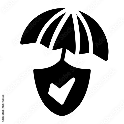 Insurance Protection and Security Coverage Icon from Financial Services Collection (Solid Lineal style)