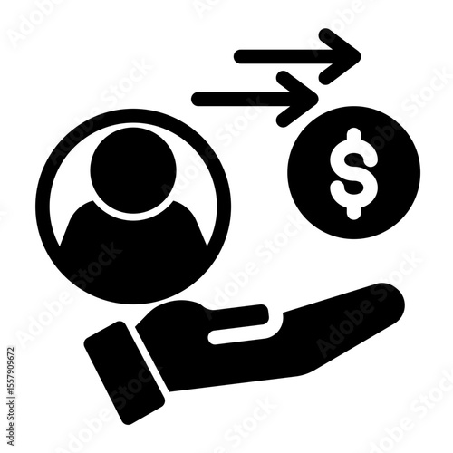Money Lender and Financial Transaction Icon from Financial Services Collection (Solid Lineal style)