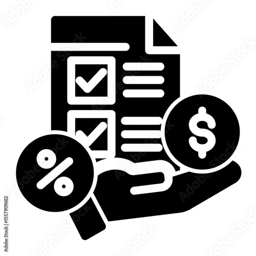 Loan Debt and Financial Contract Icon from Financial Services Collection (Solid Lineal style)