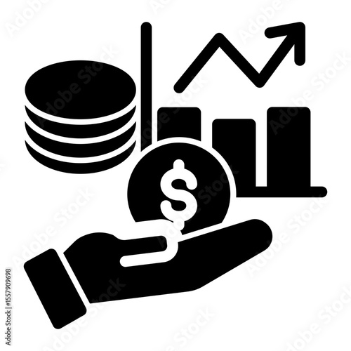 Business Analytics and Statistics Report Icon from Financial Services Collection (Solid Lineal style)