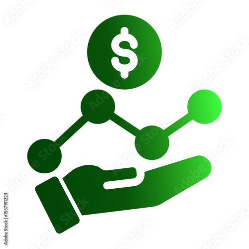 Financial Data Management and Investment Icon from Financial Services Collection (Solid Gradient style)