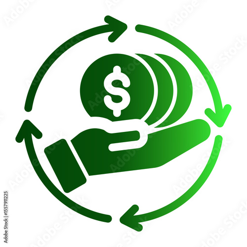 Digital Payment Transaction System Icon from Financial Services Collection (Solid Gradient style)