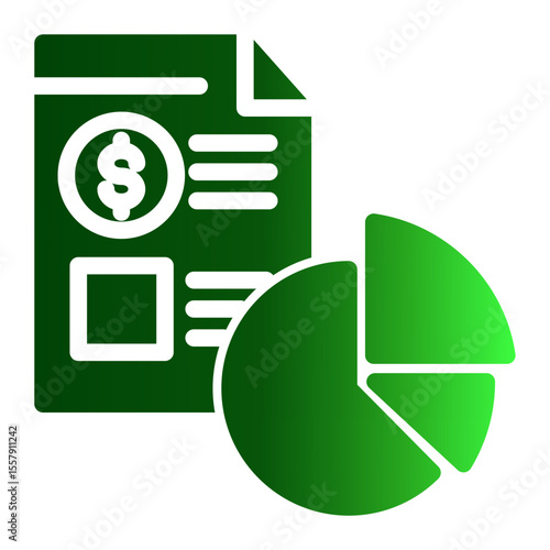 Financial Graph and Statistics Report Icon from Financial Services Collection (Solid Gradient style)