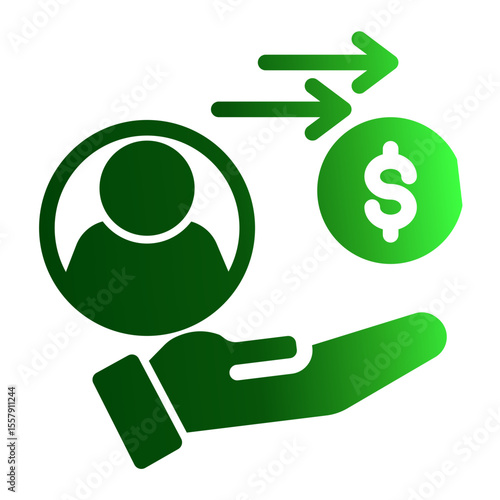 Money Lender and Financial Transaction Icon from Financial Services Collection (Solid Gradient style)