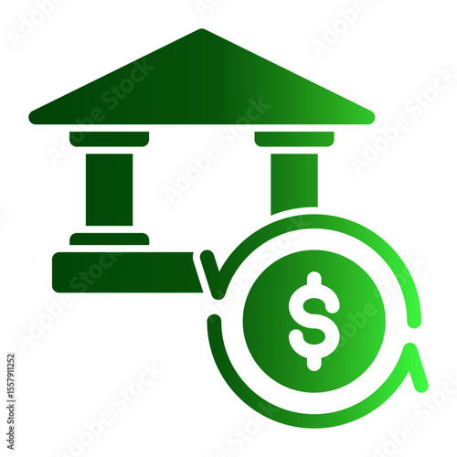 Public Banking and Investment Institution Icon from Financial Services Collection (Solid Gradient style)