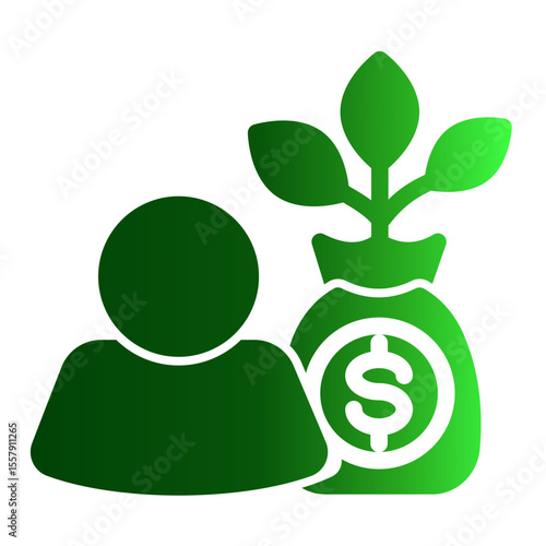 Investor Founder and Venture Capital Icon from Financial Services Collection (Solid Gradient style)