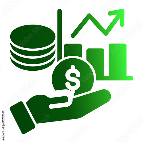 Business Analytics and Statistics Report Icon from Financial Services Collection (Solid Gradient style)
