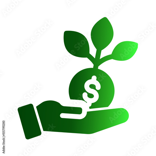 ROI Finance and Business Growth Icon from Financial Services Collection (Solid Gradient style)
