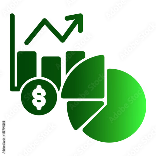 Financial Statistics and Growth Analytics Icon from Financial Services Collection (Solid Gradient style)