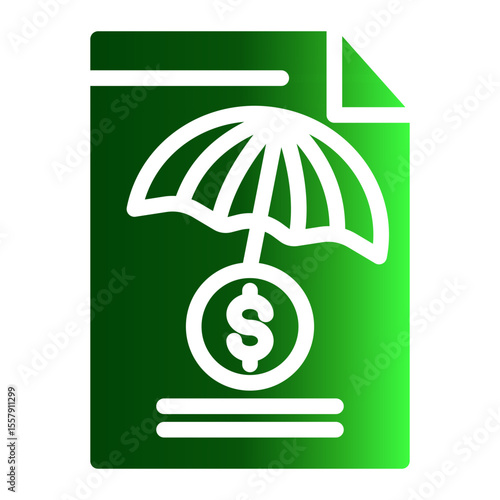 Insurance Coverage and Protection Policy Icon from Financial Services Collection (Solid Gradient style)