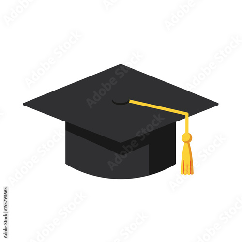 A graduation cap with a colorful tassel