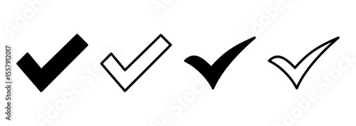 Check mark icon logo design. Tick mark sign and symbol