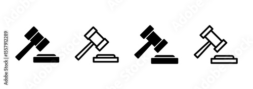 Gavel icon logo design. judge gavel sign and symbol. law icon. auction hammer