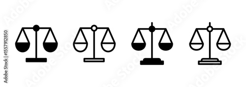 Scales icon logo design. Law scale icon. Justice sign and symbol
