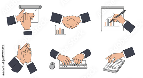 Business Deal Handshake, Teamwork, and Success Illustration