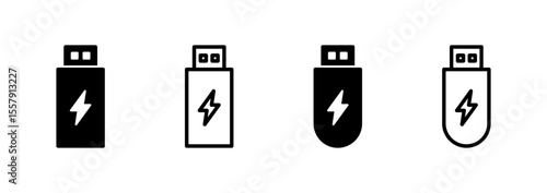 Usb icon logo design. Flash disk sign and symbol. flash drive sign. usb charging