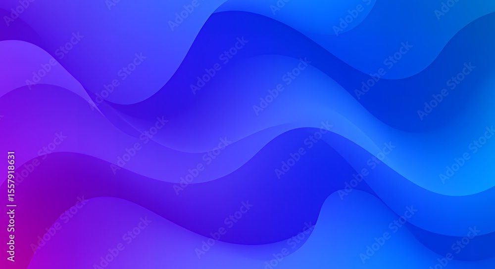 Fototapeta premium Abstract Blue Purple Wavy Gradient Background