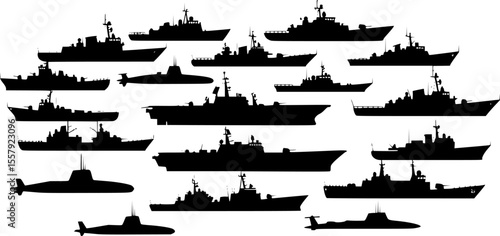 Diverse warships and naval vessels safeguarding maritime borders, ensuring national security and projecting power in the vast ocean
