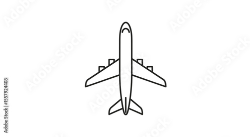 Airplane aviation travel flight transport airliner jet plane flying icon vector illustration drawing line art vector