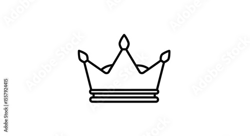 Crown outline vector royalty symbol king queen prince princess tiara coronation monarchy imperial majestic design vector