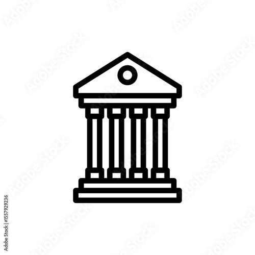 Bank icon symbol for apps and websites. Bank sign and symbol, museum, university
